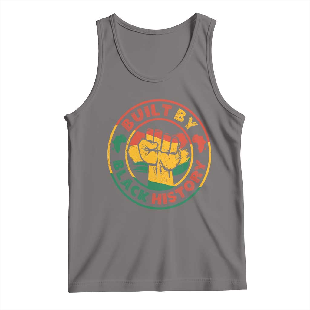 Built By Black History Tank Top African American Pride Raised Fist TS02 Deep Heather Print Your Wear