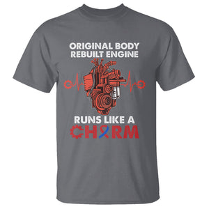 CHD Awareness T Shirt Original Body Rebuilt Engine Runs Like A Charm Heart Surgery TS02 Charcoal Printyourwear