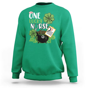 Funny One Lucky Nurse St. Patricks Day Sweatshirt Scrub Life RN ICU ER with Stethoscope TS02 Irish Green Printyourwear