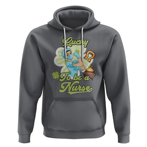 Funny Nurse St. Patricks Day Hoodie Lucky To Be A Nurse Strong Scrub Life TS02 Charcoal Printyourwear