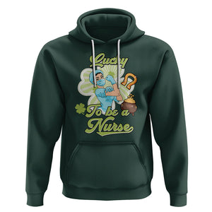 Funny Nurse St. Patricks Day Hoodie Lucky To Be A Nurse Strong Scrub Life TS02 Dark Forest Green Printyourwear