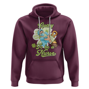 Funny Nurse St. Patricks Day Hoodie Lucky To Be A Nurse Strong Scrub Life TS02 Maroon Printyourwear