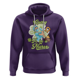 Funny Nurse St. Patricks Day Hoodie Lucky To Be A Nurse Strong Scrub Life TS02 Purple Printyourwear