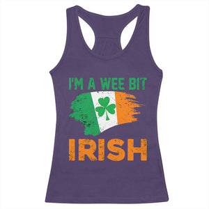 Funny St Patricks Day Racerback Tank Top I'm A Wee Bit Irish Leprechaun Shenanigan TS02 Purple Print Your Wear