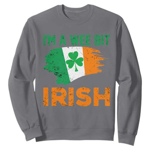 Funny St. Patricks Day Sweatshirt I'm A Wee Bit Irish Leprechaun Shenanigan TS02 Charcoal Printyourwear