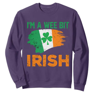 Funny St. Patricks Day Sweatshirt I'm A Wee Bit Irish Leprechaun Shenanigan TS02 Purple Printyourwear