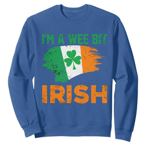 Funny St. Patricks Day Sweatshirt I'm A Wee Bit Irish Leprechaun Shenanigan TS02 Royal Blue Printyourwear