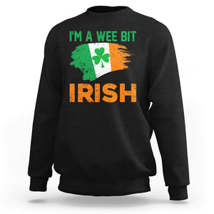 Funny St. Patricks Day Sweatshirt I'm A Wee Bit Irish Leprechaun Shenanigan TS02 Black Printyourwear