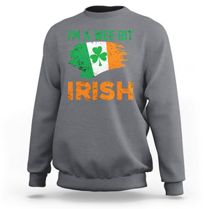 Funny St. Patricks Day Sweatshirt I'm A Wee Bit Irish Leprechaun Shenanigan TS02 Charcoal Printyourwear