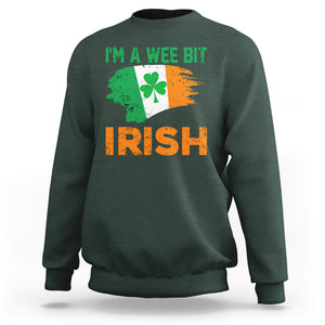 Funny St. Patricks Day Sweatshirt I'm A Wee Bit Irish Leprechaun Shenanigan TS02 Dark Forest Green Printyourwear