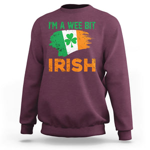 Funny St. Patricks Day Sweatshirt I'm A Wee Bit Irish Leprechaun Shenanigan TS02 Maroon Printyourwear