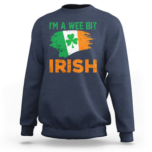 Funny St. Patricks Day Sweatshirt I'm A Wee Bit Irish Leprechaun Shenanigan TS02 Navy Printyourwear