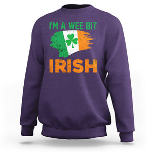 Funny St. Patricks Day Sweatshirt I'm A Wee Bit Irish Leprechaun Shenanigan TS02 Purple Printyourwear