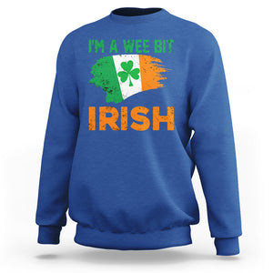 Funny St. Patricks Day Sweatshirt I'm A Wee Bit Irish Leprechaun Shenanigan TS02 Royal Blue Printyourwear