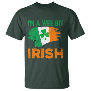 Funny St. Patricks Day T Shirt I'm A Wee Bit Irish Leprechaun Shenanigan TS02 Dark Forest Green Printyourwear