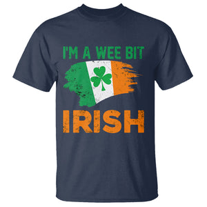 Funny St. Patricks Day T Shirt I'm A Wee Bit Irish Leprechaun Shenanigan TS02 Navy Printyourwear