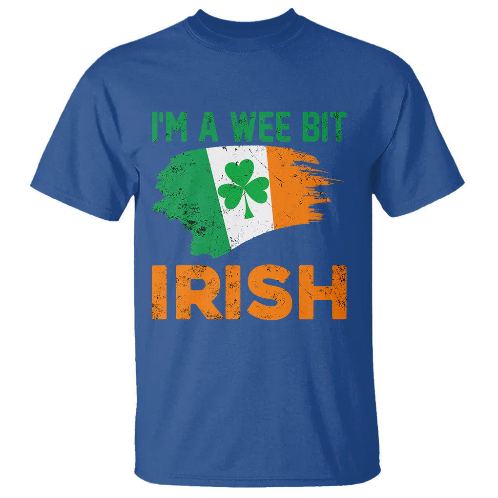 Funny St. Patricks Day T Shirt I'm A Wee Bit Irish Leprechaun Shenanigan TS02 Royal Blue Printyourwear