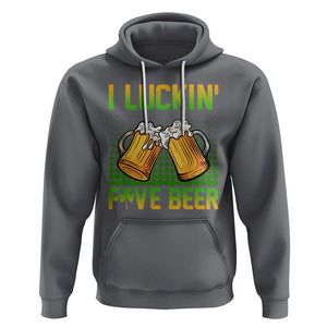 Funny St. Patricks Day Drinking Hoodie I Luckin' Fove Beer Lovers TS02 Charcoal Printyourwear