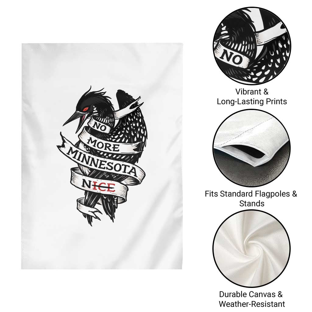 No More Minnesota Nice Loon Resistance Garden Flag Ice Out Rebellion TS02 Print Your Wear