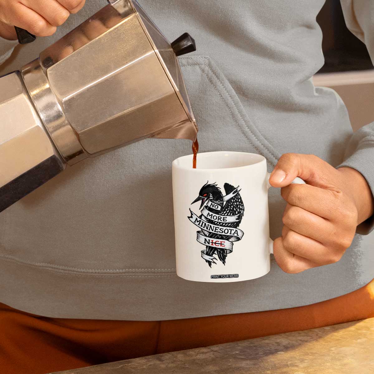 No More Minnesota Nice Loon Resistance Coffee Mug Ice Out Rebellion TS02 Print Your Wear