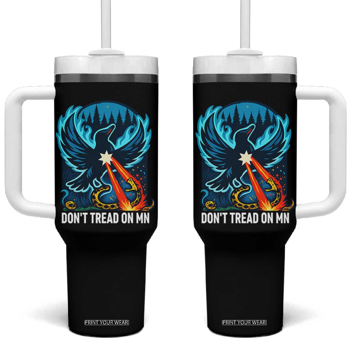 Don’t Tread on MN Minnesota Tumbler With Handle Rebel Loon Ice Out Resistance TS02 One Size: 40 oz Black Print Your Wear