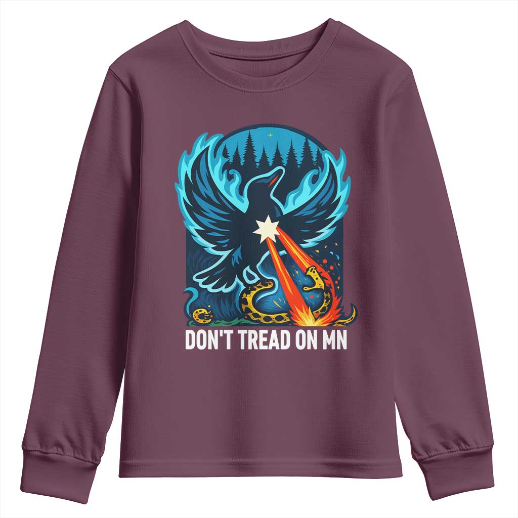 Don’t Tread on MN Minnesota Youth Sweatshirt Rebel Loon Ice Out Resistance TS02 Maroon Print Your Wear