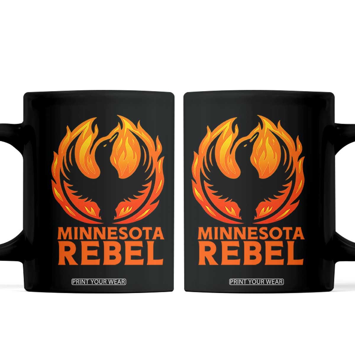 Minnesota Rebel Loon Coffee Mug Rising From Fire Political Resistance TS02 Black Print Your Wear