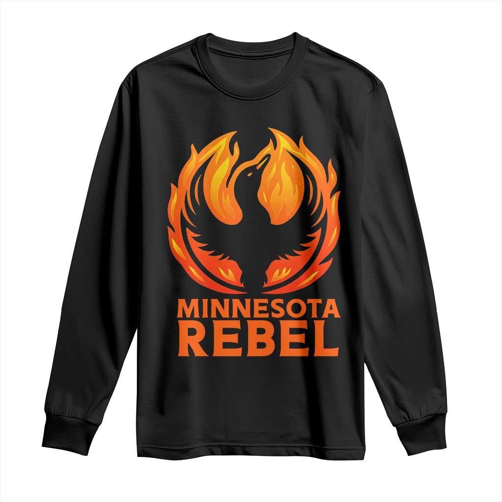 Minnesota Rebel Loon Long Sleeve Shirt Rising From Fire Political Resistance TS02 Black Print Your Wear