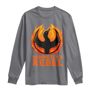 Minnesota Rebel Loon Long Sleeve Shirt Rising From Fire Political Resistance TS02 Charcoal Print Your Wear