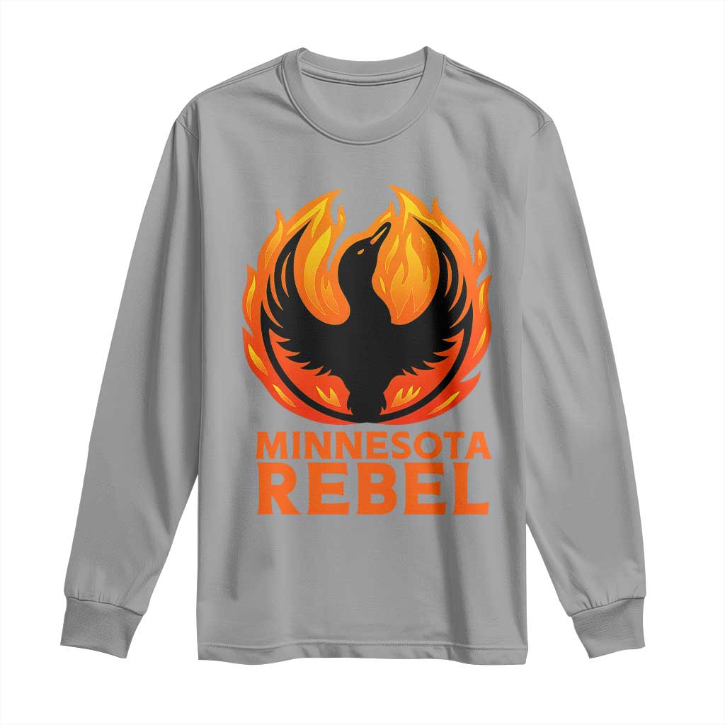 Minnesota Rebel Loon Long Sleeve Shirt Rising From Fire Political Resistance TS02 Sport Gray Print Your Wear