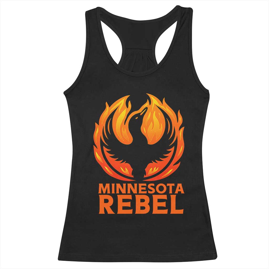Minnesota Rebel Loon Racerback Tank Top Rising From Fire Political Resistance TS02 Black Print Your Wear