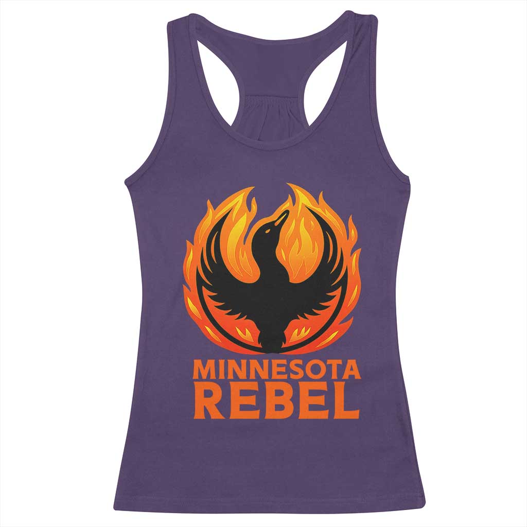 Minnesota Rebel Loon Racerback Tank Top Rising From Fire Political Resistance TS02 Purple Print Your Wear
