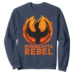 Minnesota Rebel Loon Sweatshirt Rising From Fire Political Resistance TS02 Navy Print Your Wear