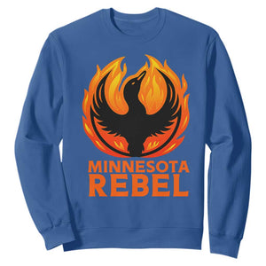 Minnesota Rebel Loon Sweatshirt Rising From Fire Political Resistance TS02 Royal Blue Print Your Wear