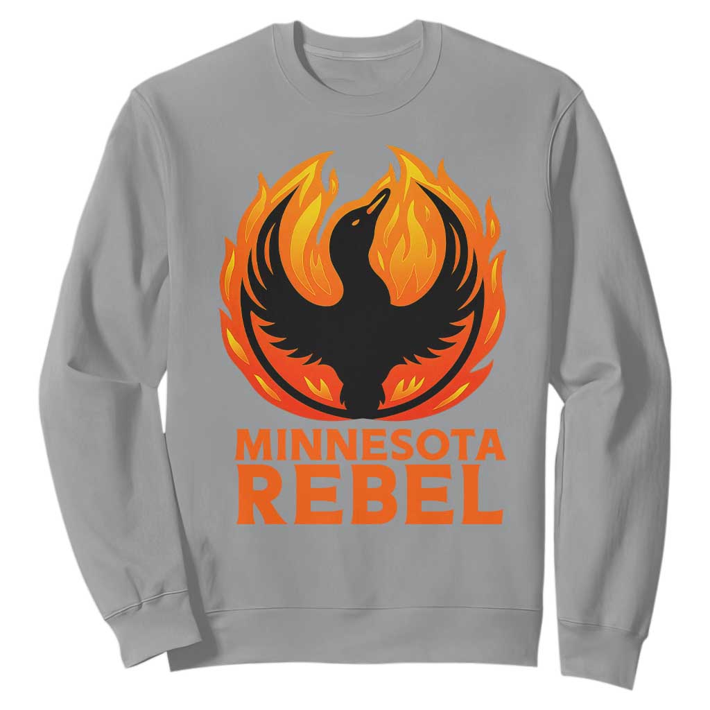 Minnesota Rebel Loon Sweatshirt Rising From Fire Political Resistance TS02 Sport Gray Print Your Wear