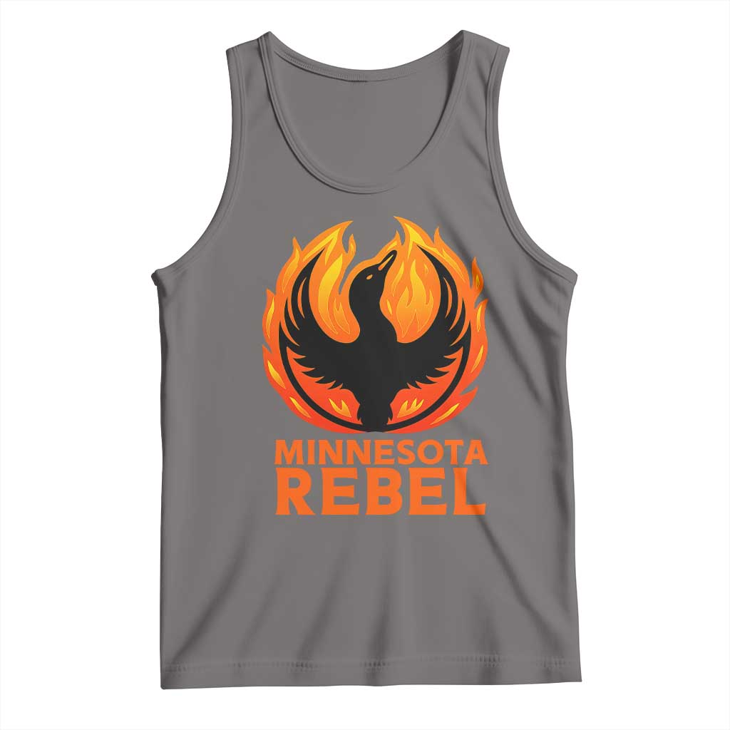 Minnesota Rebel Loon Tank Top Rising From Fire Political Resistance TS02 Deep Heather Print Your Wear