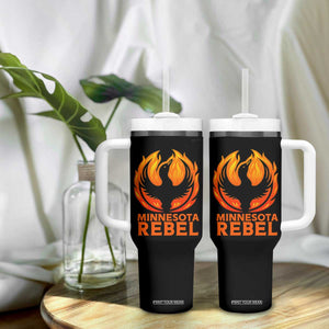 Minnesota Rebel Loon Tumbler With Handle Rising From Fire Political Resistance TS02 Print Your Wear