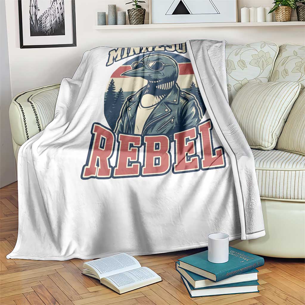 Minnesota Rebel Grumpy Loon Throw Blanket Retro Vintage Politcal Resistance TS02 Print Your Wear