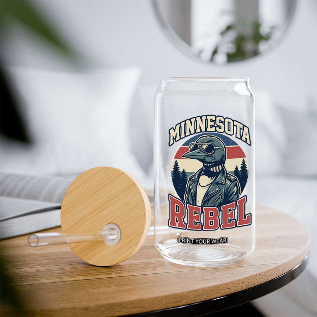 Minnesota Rebel Grumpy Loon Glass Can Retro Vintage Politcal Resistance TS02 Print Your Wear