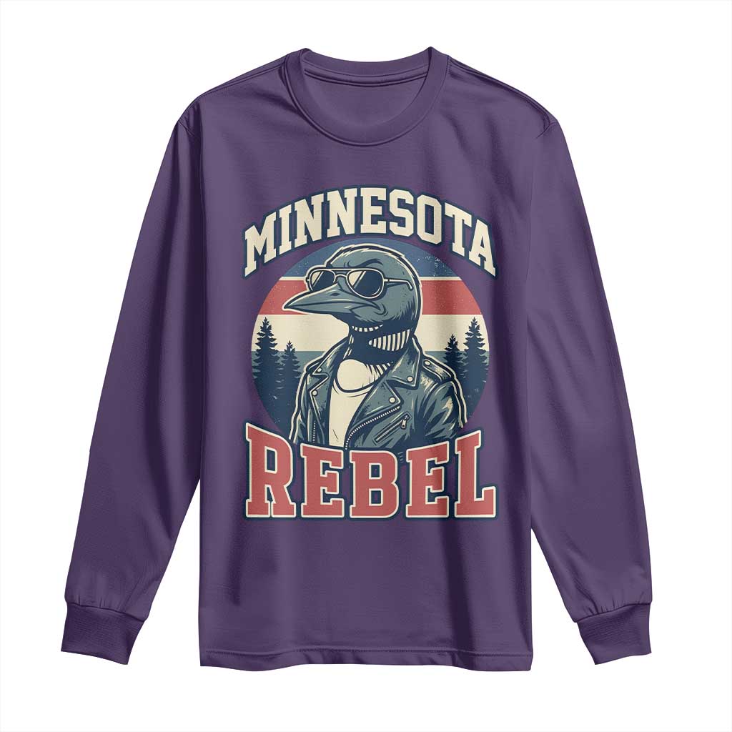 Minnesota Rebel Grumpy Loon Long Sleeve Shirt Retro Vintage Politcal Resistance TS02 Purple Print Your Wear