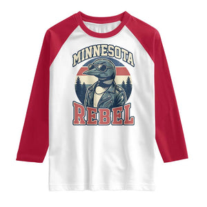 Minnesota Rebel Grumpy Loon Raglan Shirt Retro Vintage Politcal Resistance TS02 White Red Print Your Wear