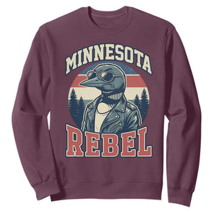 Minnesota Rebel Grumpy Loon Sweatshirt Retro Vintage Politcal Resistance TS02 Maroon Print Your Wear