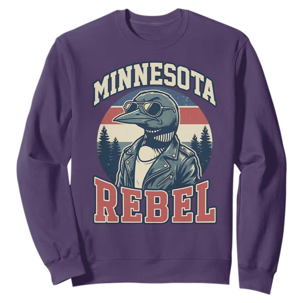 Minnesota Rebel Grumpy Loon Sweatshirt Retro Vintage Politcal Resistance TS02 Purple Print Your Wear