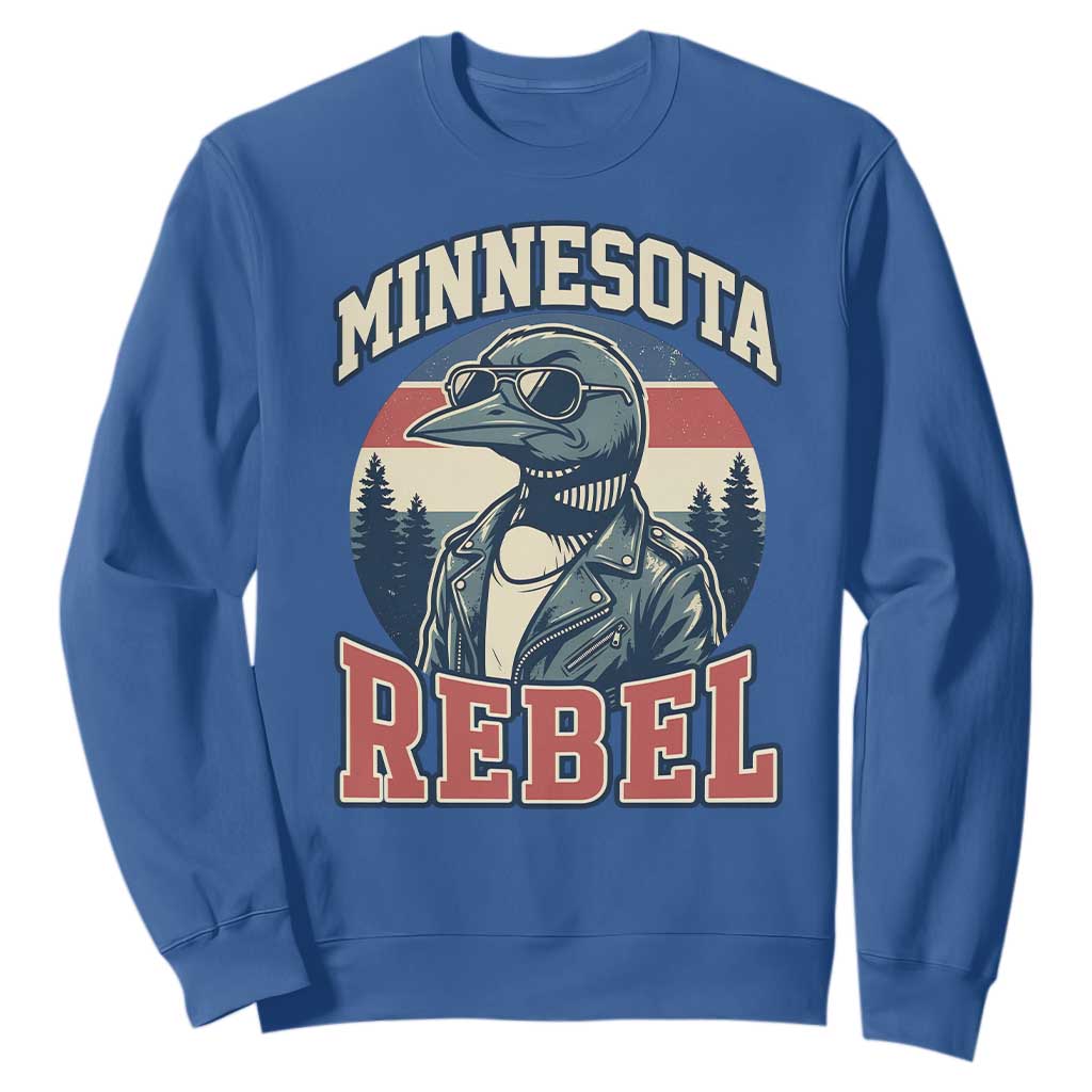Minnesota Rebel Grumpy Loon Sweatshirt Retro Vintage Politcal Resistance TS02 Royal Blue Print Your Wear
