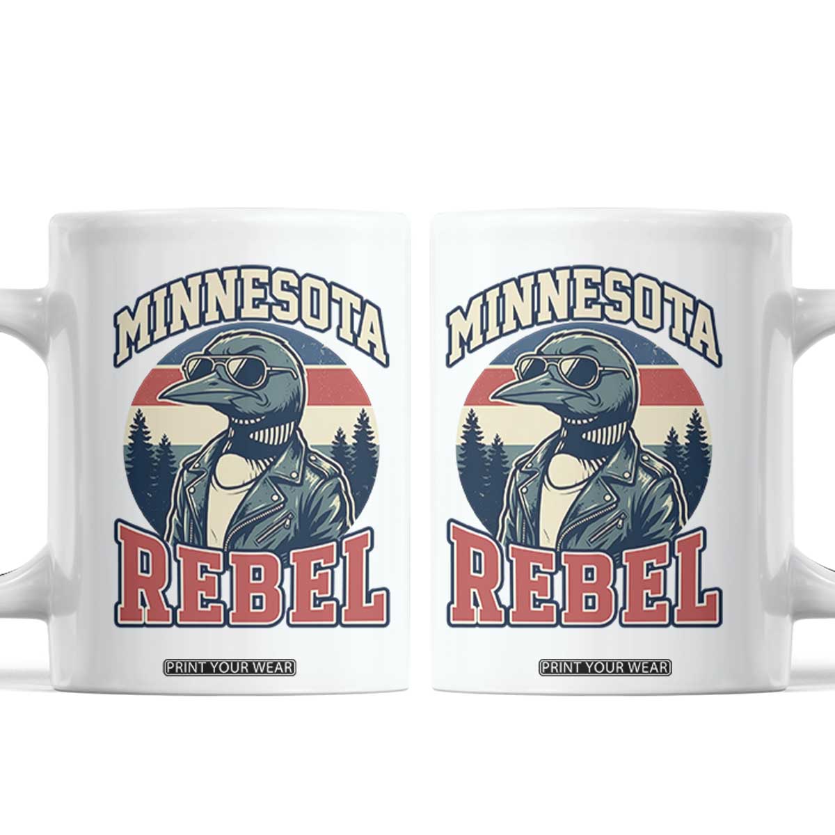 Minnesota Rebel Grumpy Loon Coffee Mug Retro Vintage Politcal Resistance TS02 White Print Your Wear