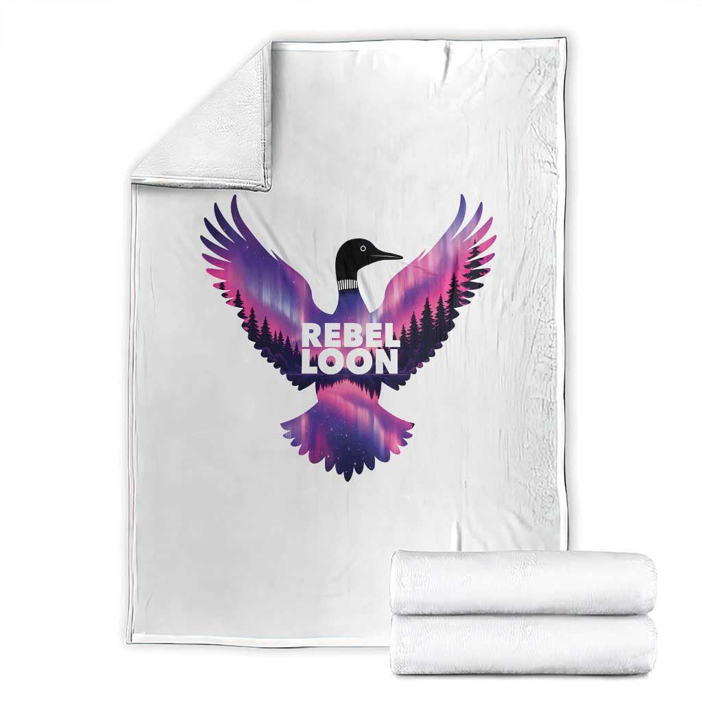 Rebel Loon Aurora Northern Lights Throw Blanket Minnesota Night Sky Politcal Resistance TS02 White Print Your Wear