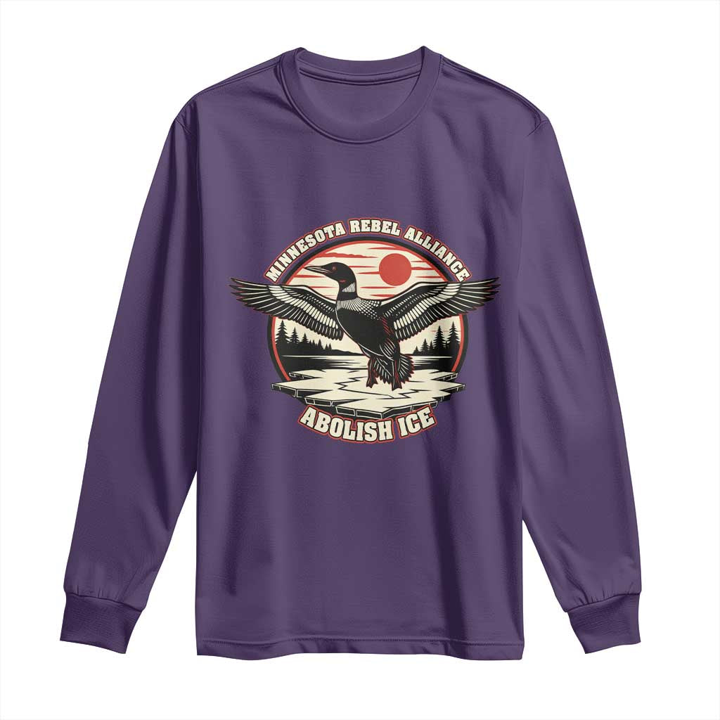 Minnesota Rebel Alliance Loon Long Sleeve Shirt Abolish Ice Protest TS02 Purple Print Your Wear