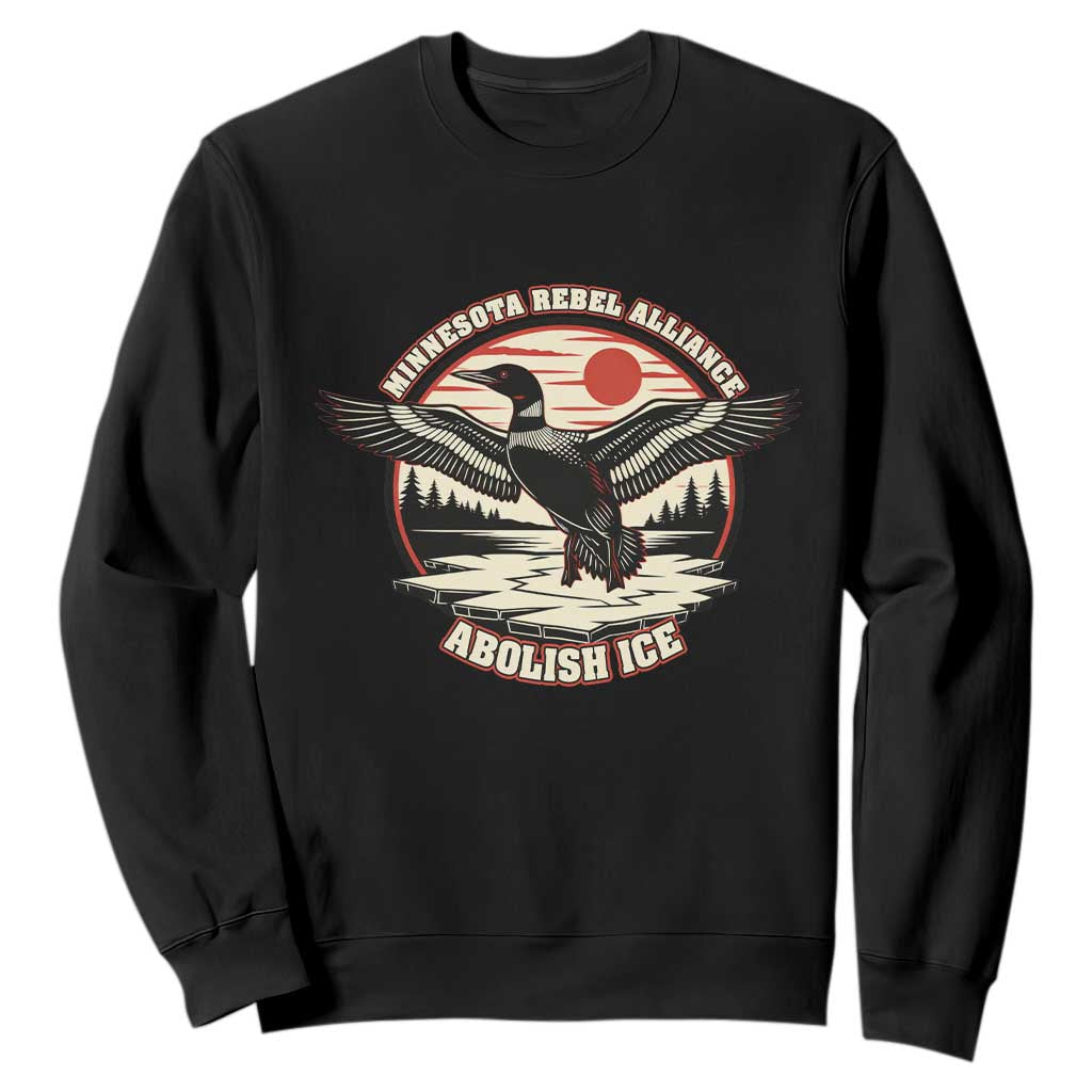 Minnesota Rebel Alliance Loon Sweatshirt Abolish Ice Protest TS02 Black Print Your Wear