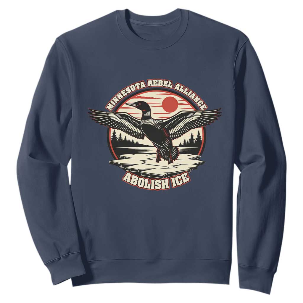 Minnesota Rebel Alliance Loon Sweatshirt Abolish Ice Protest TS02 Navy Print Your Wear