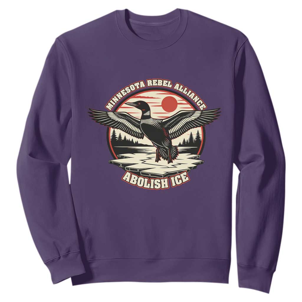 Minnesota Rebel Alliance Loon Sweatshirt Abolish Ice Protest TS02 Purple Print Your Wear
